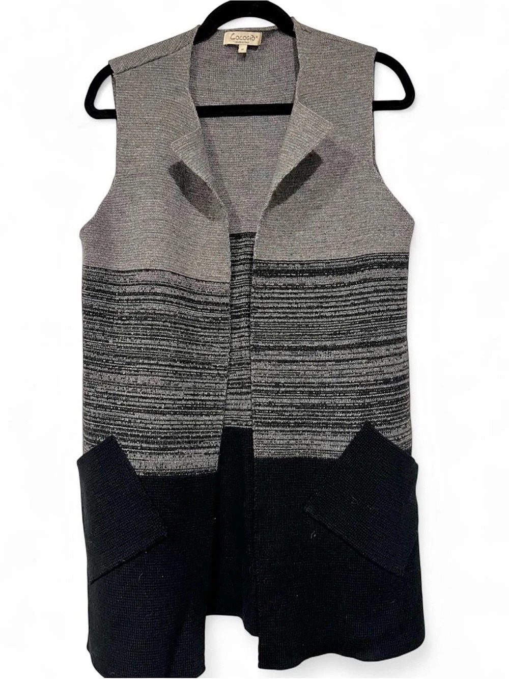 Cocogiò Italy Colorblock Knit Longline Vest